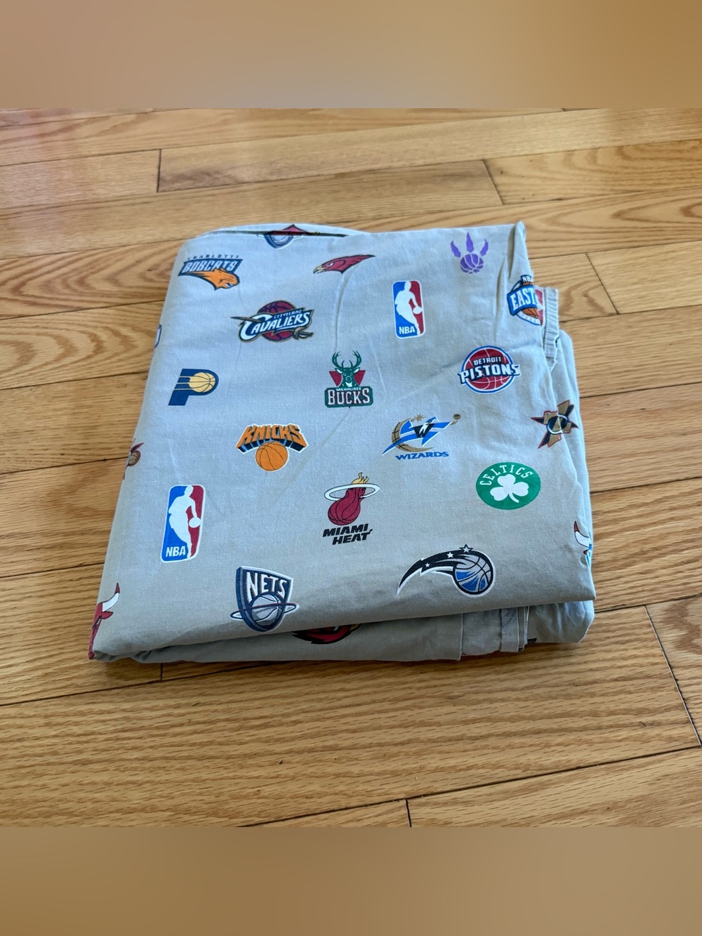 Pottery Barn Teen PB kids NBA basketball teams flat queen sheet